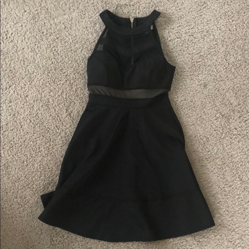 Black Cut-Out Mesh Dress XXS